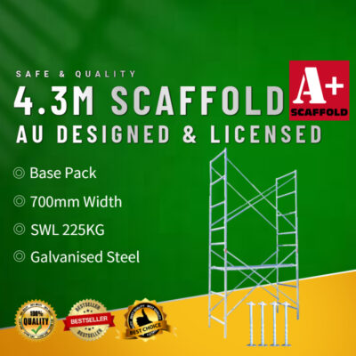 4.3m steel scaffold tower narrow (trapdoor)