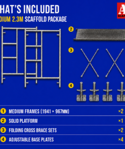 2.3m scaffold tower medium mobile scaffold