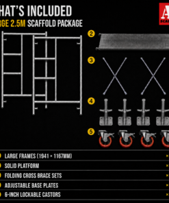 Alternative view of 2.5m Mobile Scaffold Large