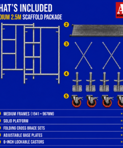 Alternative view of 2.5m Mobile Scaffold Base Set Medium