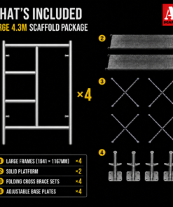 Alternative view of 4.3m Mobile Scaffold Tower Large
