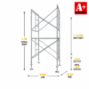 4.3m mobile scaffold large with trapdoor platform
