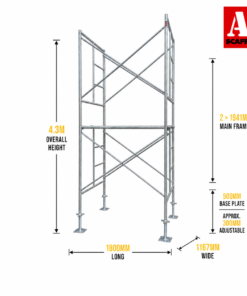 4.3m mobile scaffold large with trapdoor platform