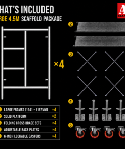 Alternative view of 4.5m Mobile Scaffold Large
