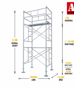 5.3m trapdoor scaffold large mobile scaffold