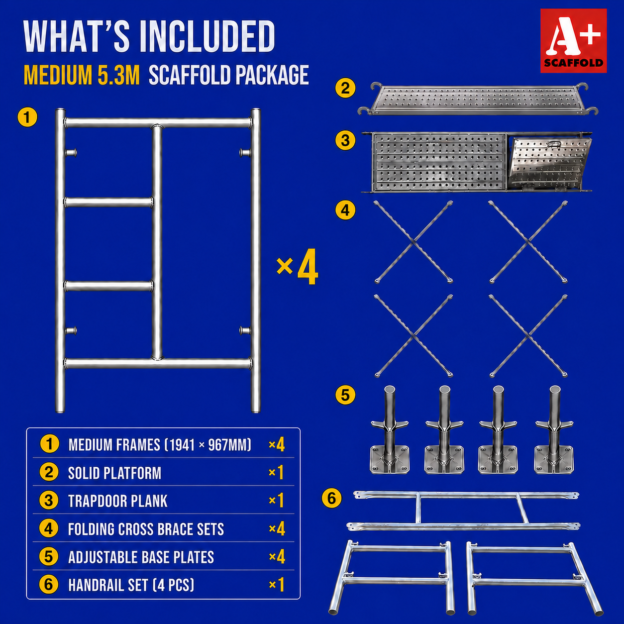 5.3m trapdoor scaffold medium mobile scaffold