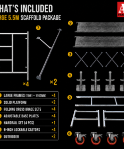 Alternative view of 5.5m Mobile Scaffold Large with Outriggers