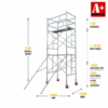 5.5m mobile scaffold large with outriggers and trapdoor