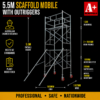 5.5m scaffold with outriggers large mobile scaffold