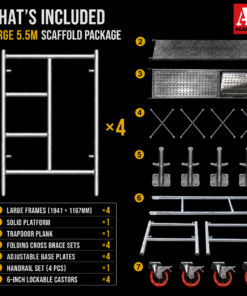 Alternative view of 5.5m Scaffold mobile large (Trapdoor)