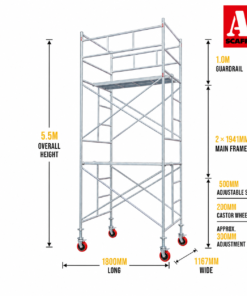 5.5m mobile scaffold large with trapdoor platform