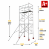 5.5m scaffold with outriggers medium trapdoor mobile scaffold
