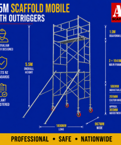 5.5m Mobile Scaffold Medium with Outriggers