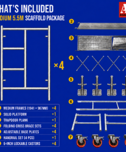 5.5m Mobile Scaffold Medium (Trapdoor) - Image 2