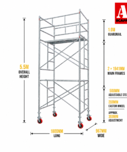 5.5m Mobile Scaffold Medium (Trapdoor)