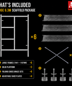 Alternative view of 6.3m Mobile Scaffold Tower Large
