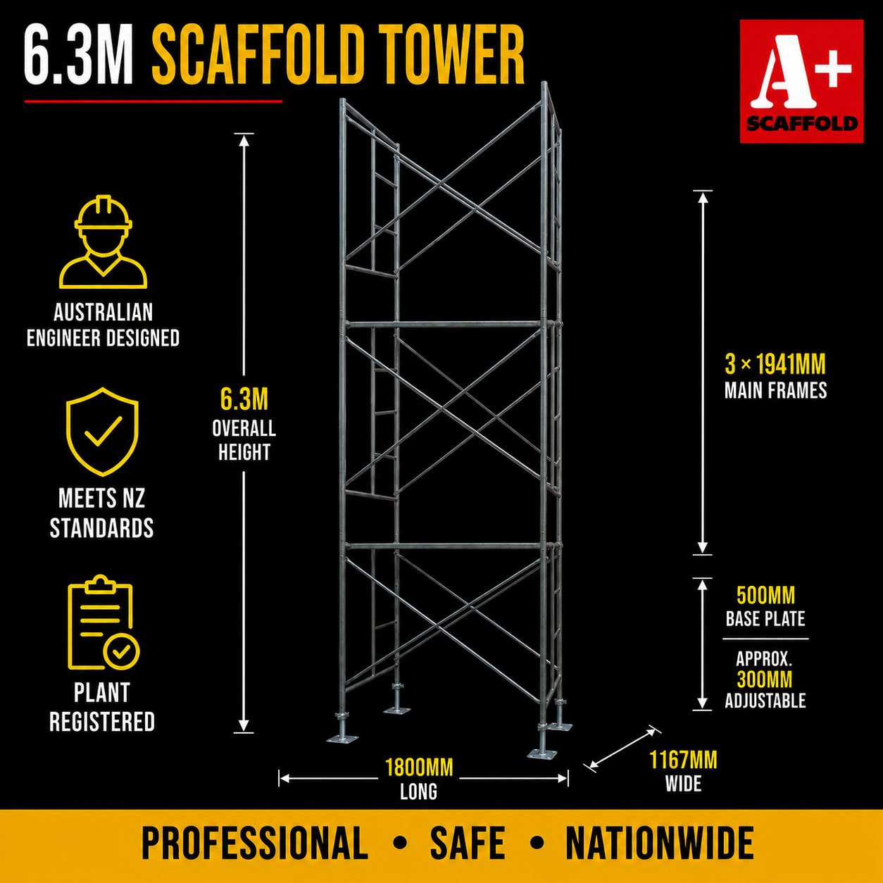 6.3m trapdoor scaffold large mobile scaffold