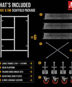 Alternative view of 6.5m Mobile Scaffold Large