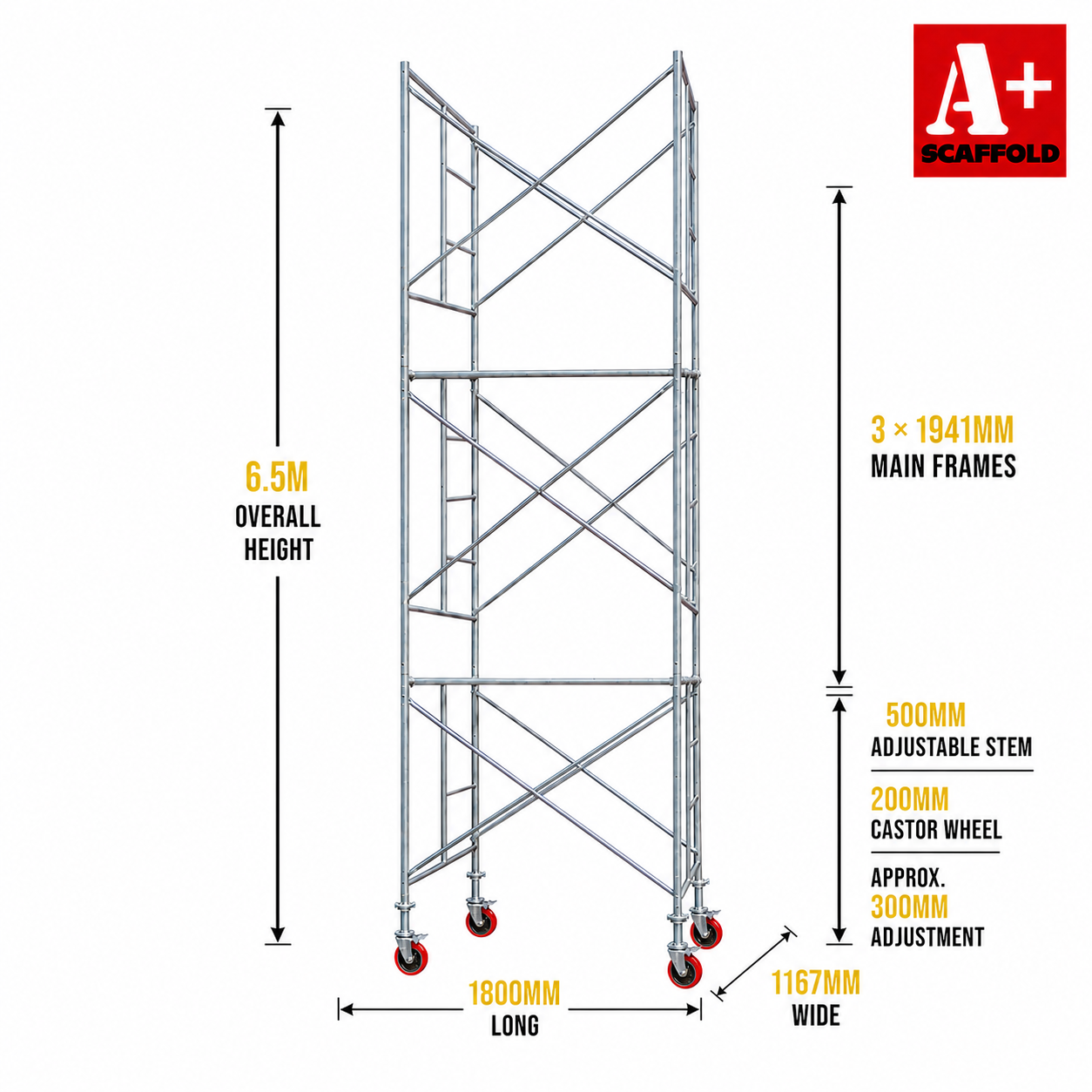6.5m trapdoor scaffold large mobile scaffold