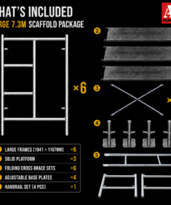 Alternative view of 7.3m Mobile Scaffold Tower Large