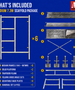7.3m Mobile Scaffold Tower Medium (Trapdoor) - Image 2