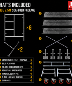 7.5m mobile scaffold with outriggers large steel scaffold