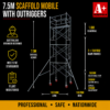 7.5m mobile scaffold with outriggers large steel scaffold