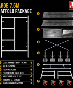 Alternative view of 7.5m Mobile Scaffold Large (Trapdoor)