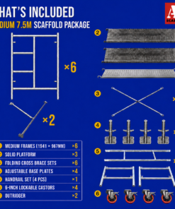 7.5m Mobile Scaffold Medium with Outriggers - Image 2